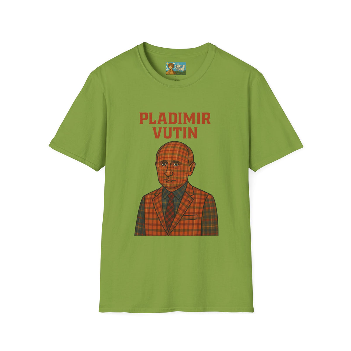 Pladimir Vutin T-Shirt, Funny Putin Parody Shirt, Plaid Person Pun Tee, Comedy Putin Plaid Top, Vladimir Putin Plaid Wordplay Apparel
