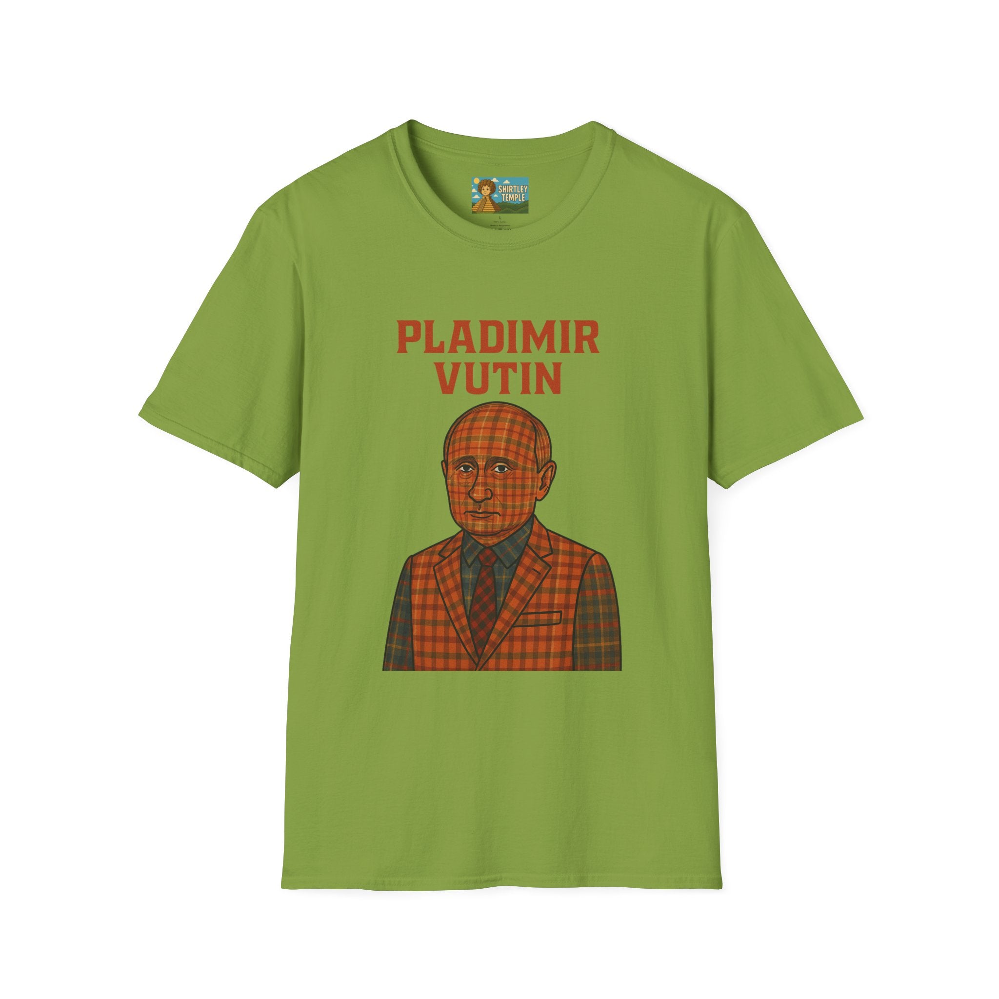 Pladimir Vutin T-Shirt, Funny Putin Parody Shirt, Plaid Person Pun Tee, Comedy Putin Plaid Top, Vladimir Putin Plaid Wordplay Apparel