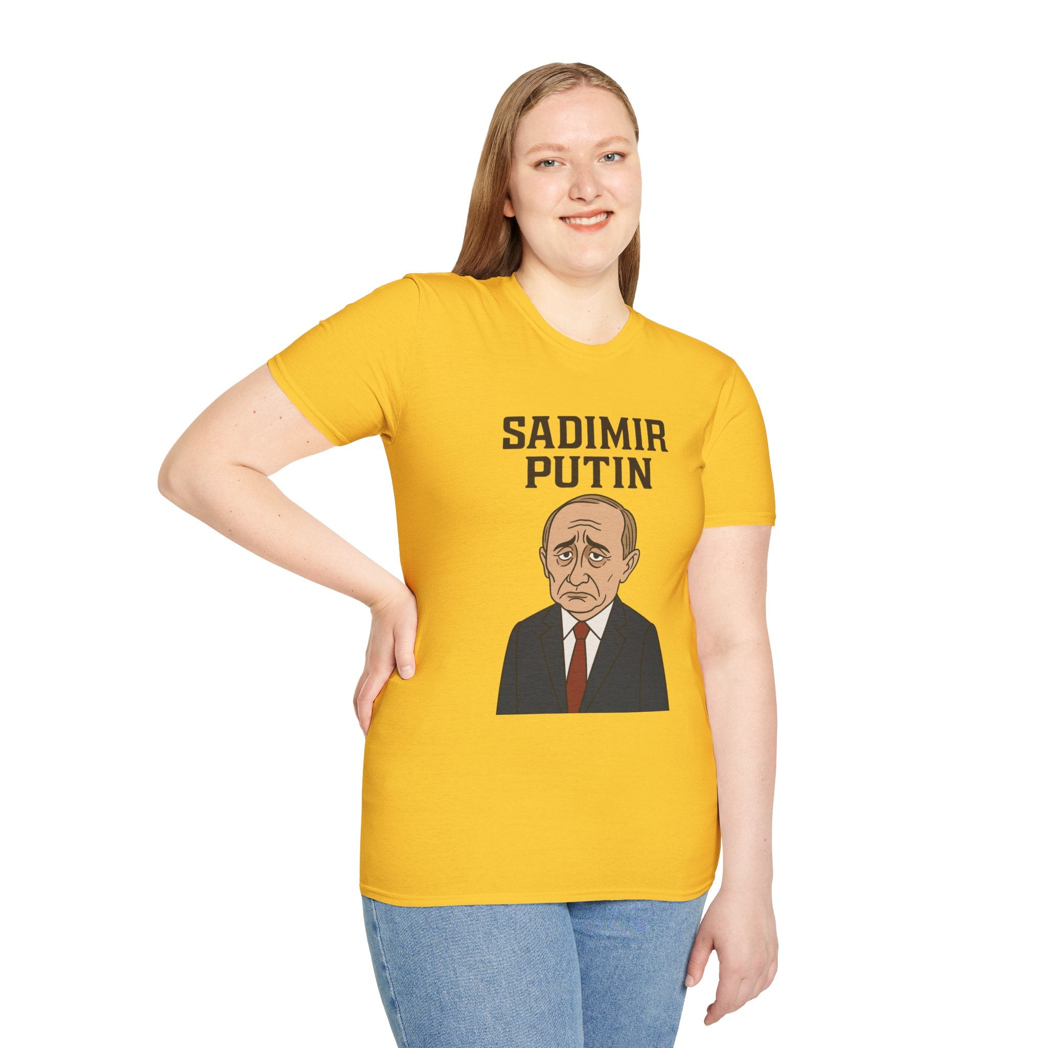 Sadimir Putin Funny T-Shirt, Vladimir Putin Parody Tee, Sad Person Comedy Shirt, Wordplay Humor Top