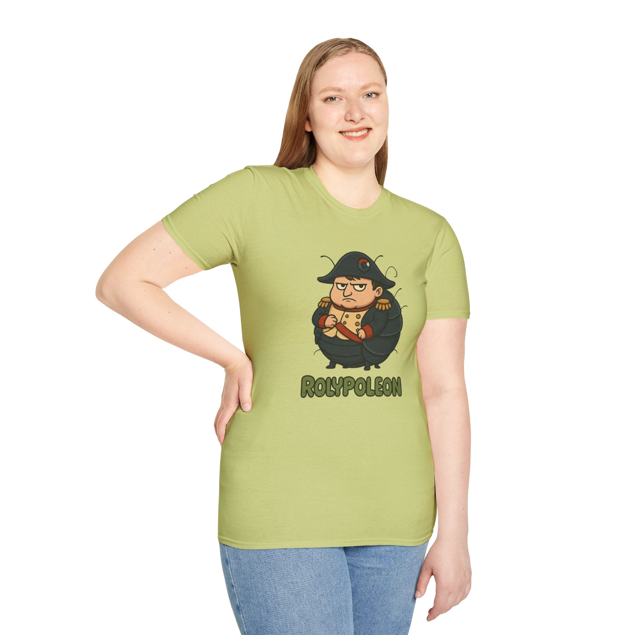 Rolypoleon Funny Shirt Mashup Parody Unisex Softstyle T-Shirt, Roly Poly and Napoleon Comedy Wordplay Tee, Humorous Graphic Tee, Novelty