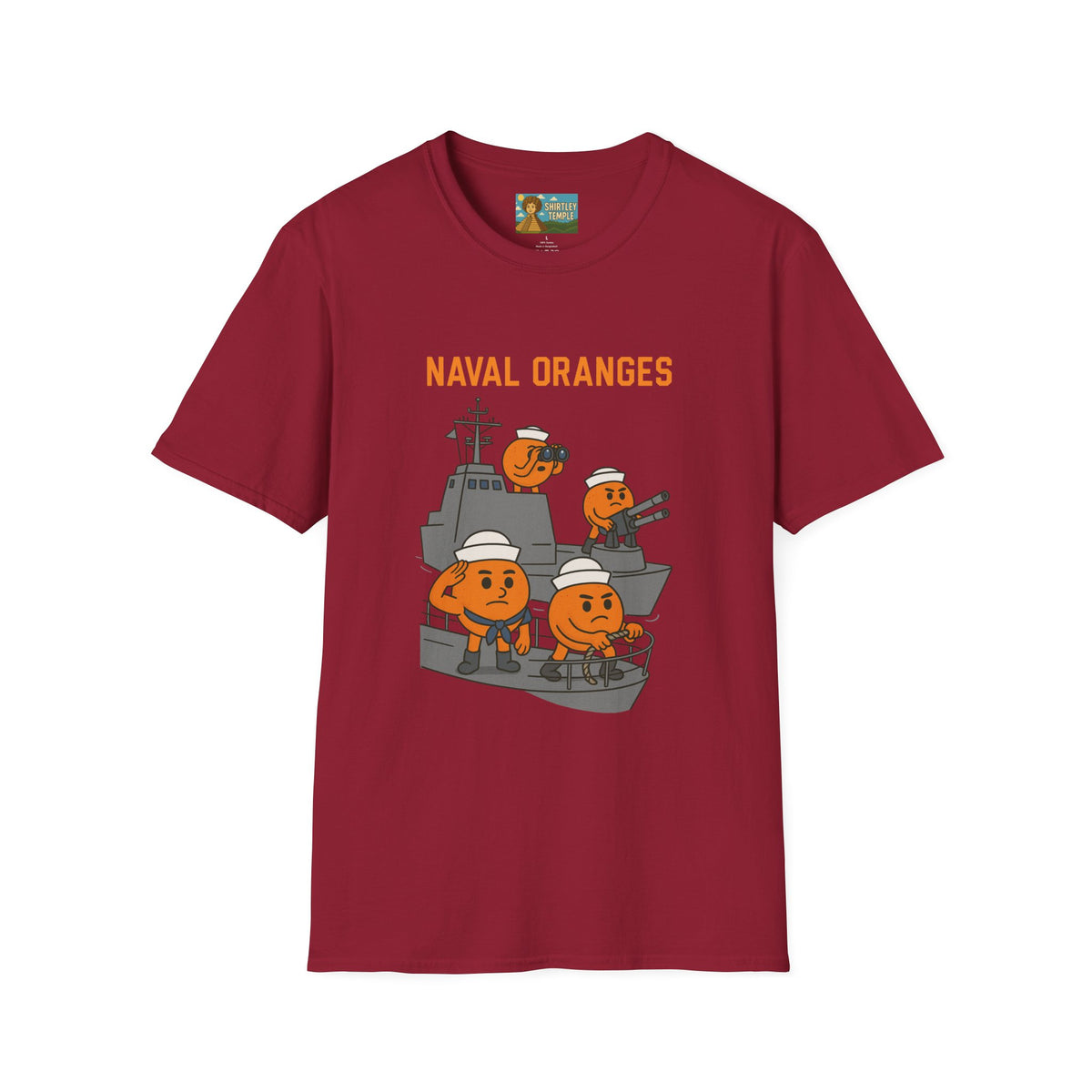 Naval Oranges Unisex Softstyle T-Shirt, Funny Shirt Parody Wordplay Mashup, Navy People Comedy Pun Punny, Navel Oranges Tee, Citrus Humor