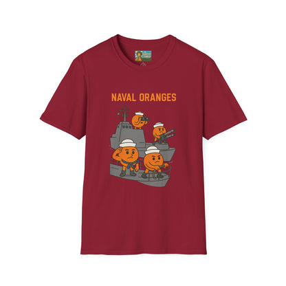 Naval Oranges Unisex Softstyle T-Shirt, Funny Shirt Parody Wordplay Mashup, Navy People Comedy Pun Punny, Navel Oranges Tee, Citrus Humor