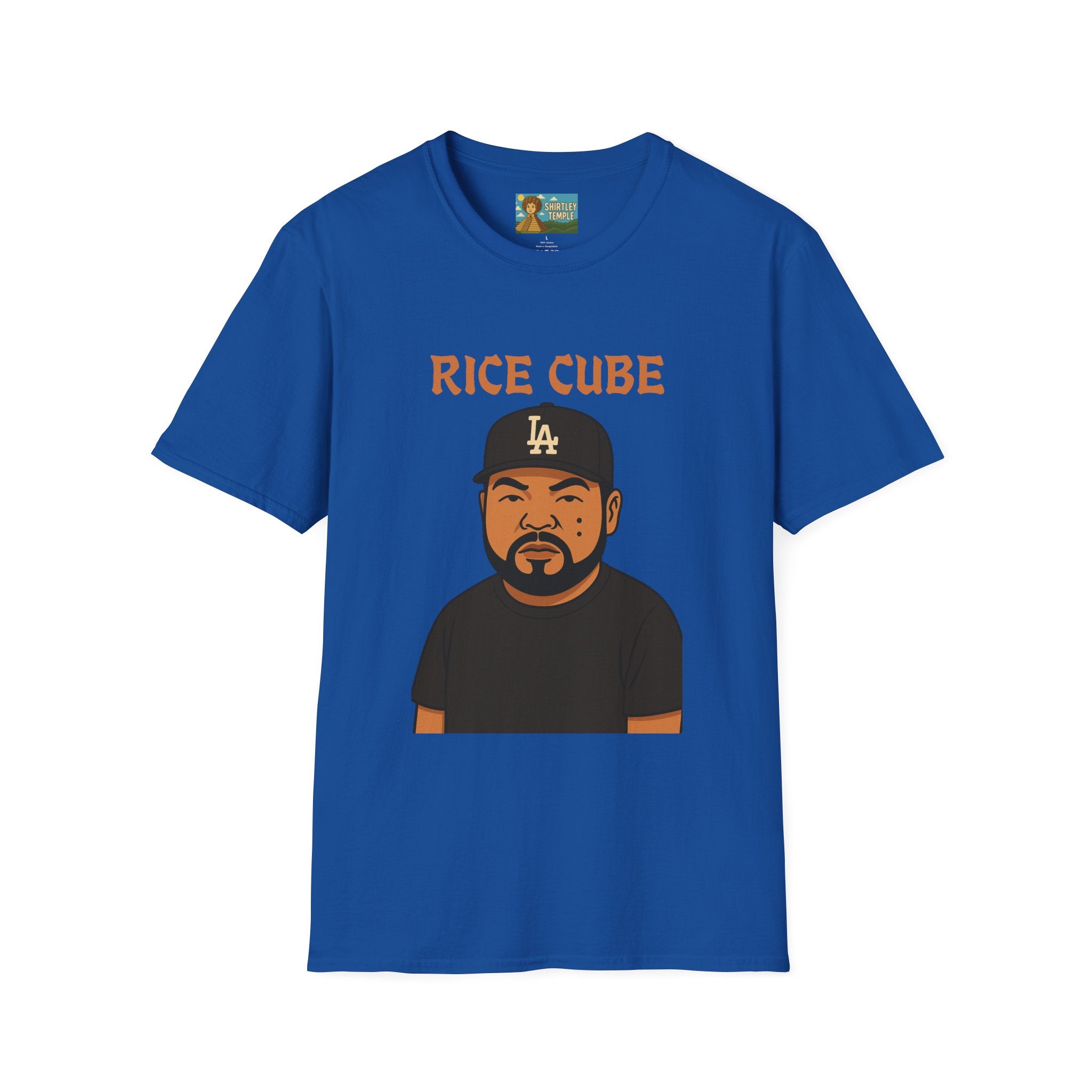 Rice Cube Funny T-Shirt, Ice Cube Asian Parody Shirt, Wordplay Tee, Hip-Hop Music Fan Gift, Unisex Softstyle Top