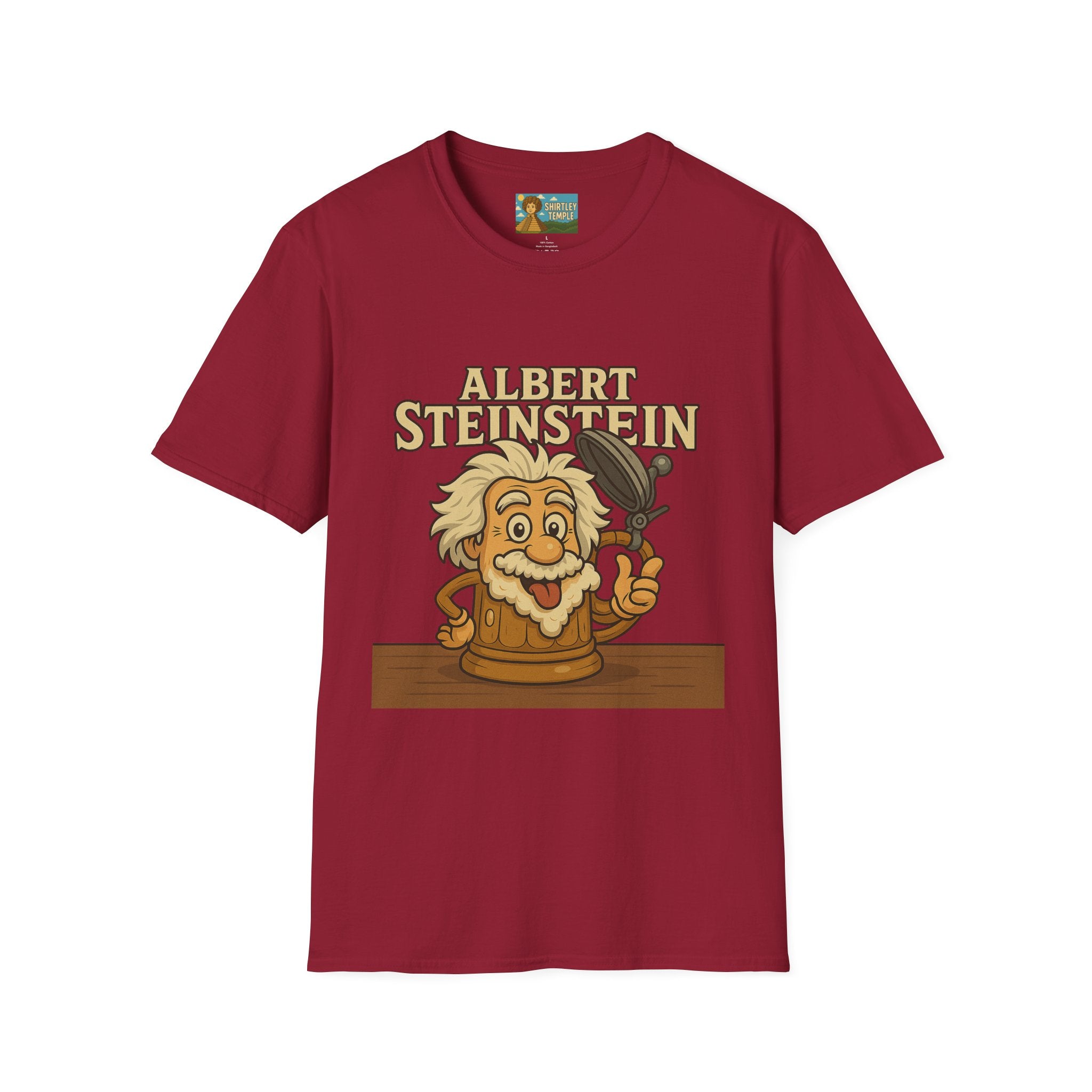 Albert Steinstein Unisex T-Shirt, Pun Beer Stein Science Tee, Gift for Nerds, Math Teacher Shirt, Physics Student Apparel