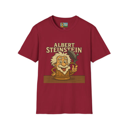Albert Steinstein Unisex T-Shirt, Pun Beer Stein Science Tee, Gift for Nerds, Math Teacher Shirt, Physics Student Apparel