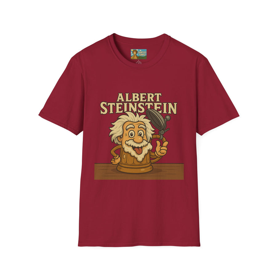 Albert Steinstein Unisex T-Shirt, Pun Beer Stein Science Tee, Gift for Nerds, Math Teacher Shirt, Physics Student Apparel