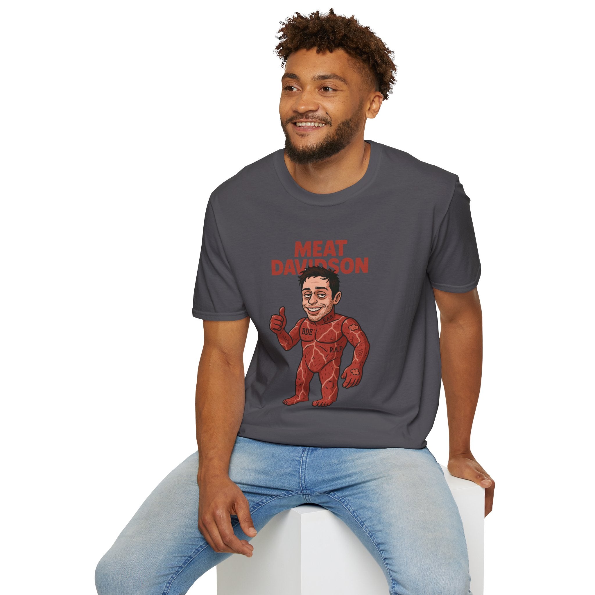 Meat Davidson Funny T-Shirt, Pete Davidson Parody Shirt, Comedian Mashup Tee, Unisex Humor Top, Comedy Fan Gift