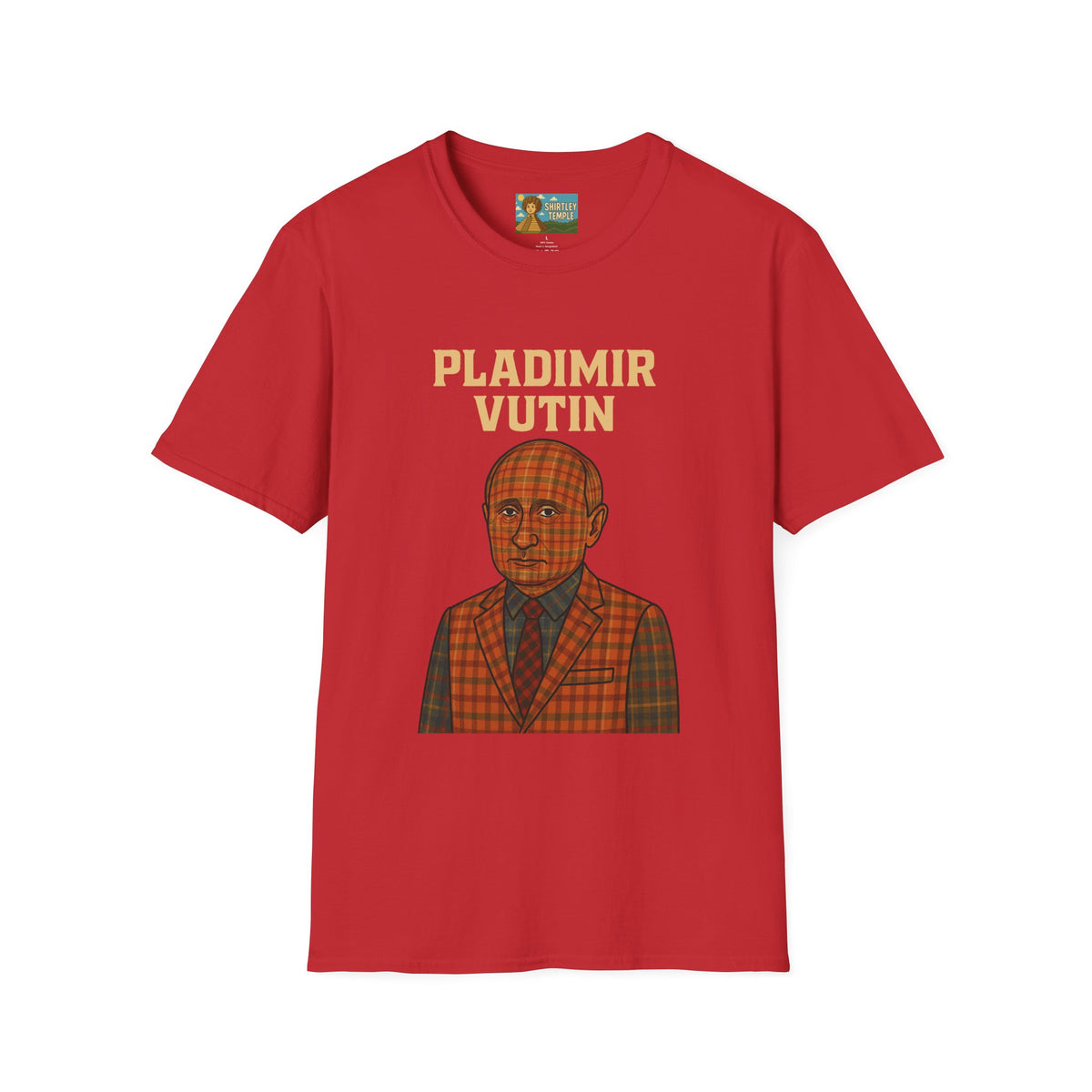 Pladimir Vutin T-Shirt, Funny Putin Parody Shirt, Plaid Person Pun Tee, Comedy Putin Plaid Top, Vladimir Putin Plaid Wordplay Apparel
