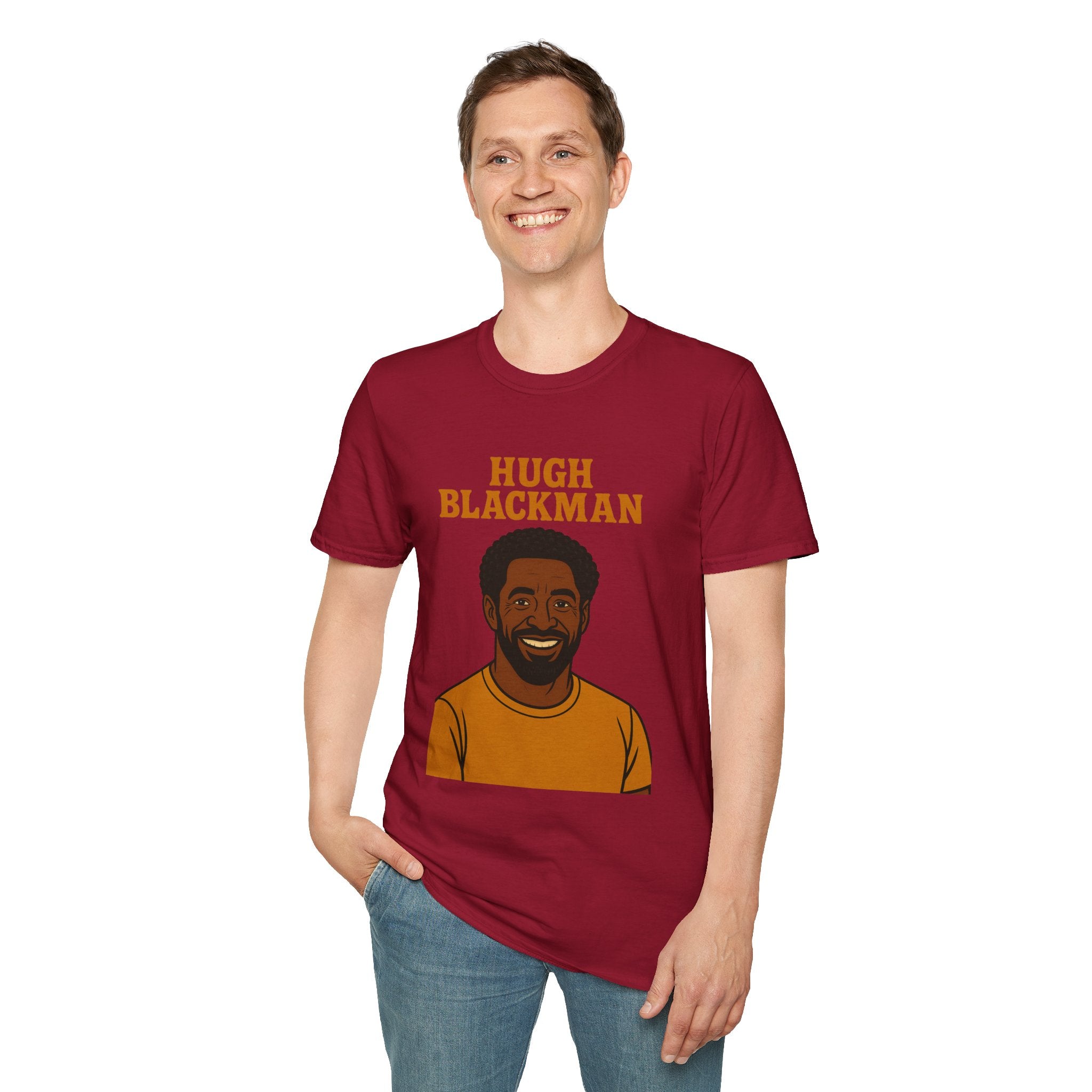 Hugh Blackman Parody T-Shirt, Funny Hugh Jackman Darker Person Tee, Comedy Tribute Apparel, Softstyle Unisex Shirt, Gift for Fans