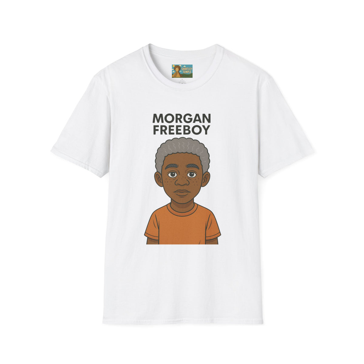Morgan Freeboy Tribute T-Shirt, Funny Parody Tee, Morgan Freeman Wordplay Shirt, Unisex Softstyle, Gift for Comedy Lovers, Pop Culture Top