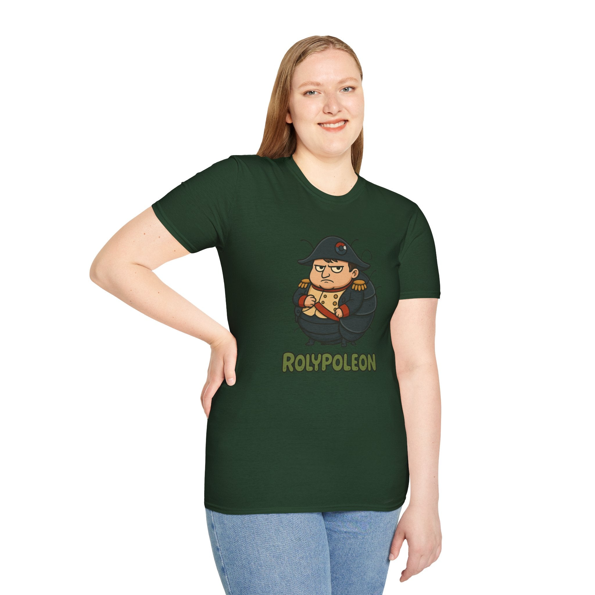 Rolypoleon Funny Shirt Mashup Parody Unisex Softstyle T-Shirt, Roly Poly and Napoleon Comedy Wordplay Tee, Humorous Graphic Tee, Novelty