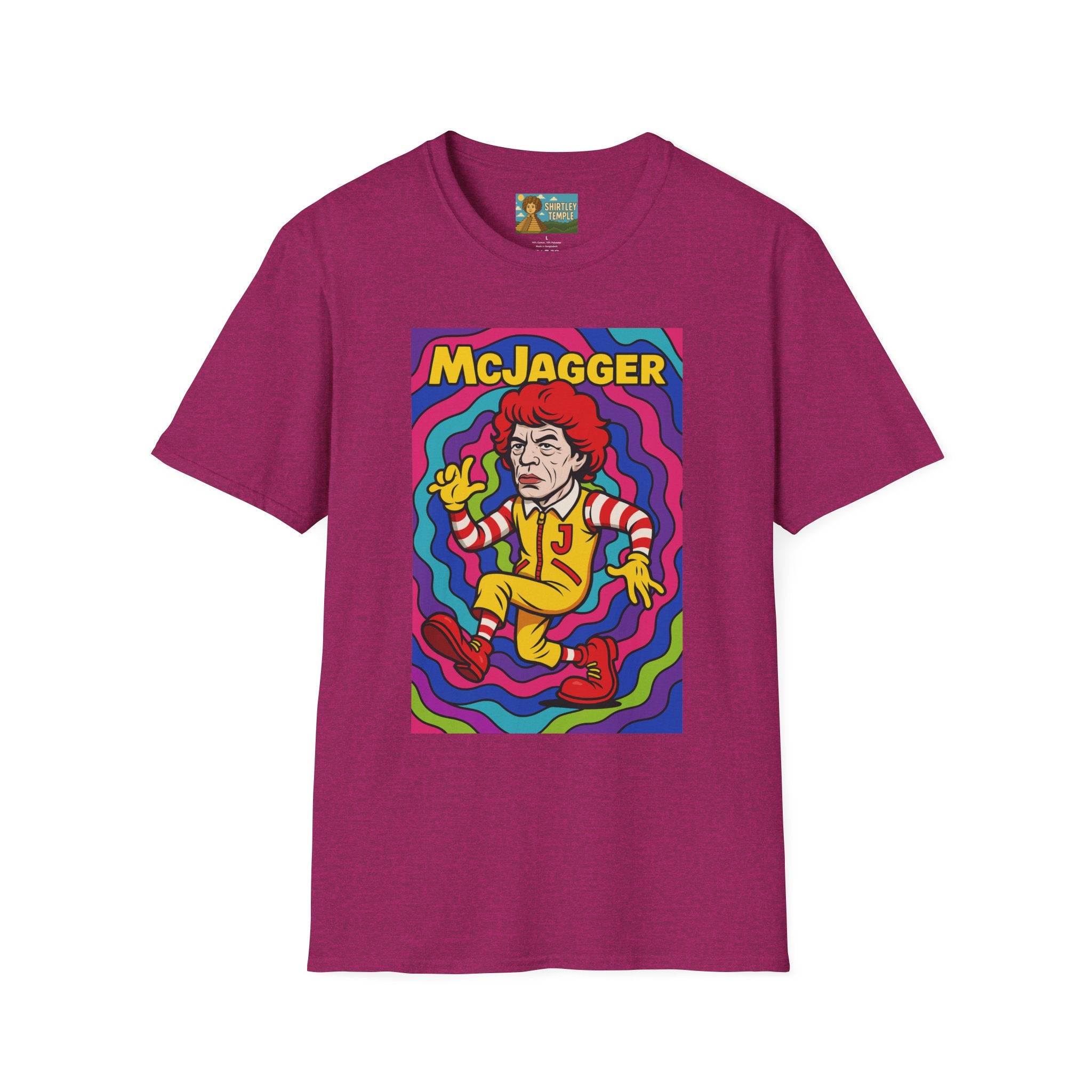 McJagger ver 2 Psychedelic Funny Unisex T-Shirt, Mashup Tribute Tee for Men and Women, Softstyle Shirt for Comedy Fans, Parody Graphic Tee