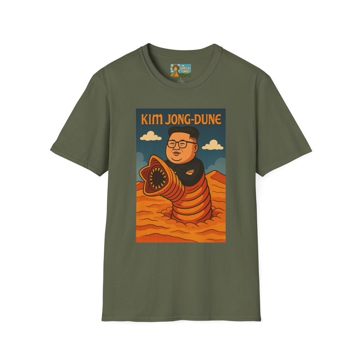 Kim Jong-Dune Funny T-Shirt, Mashup Wordplay Shirt, Sandworm Movie Tee, Unisex Softstyle Top, Kim Jong Un Fan, Dune Lover Gift