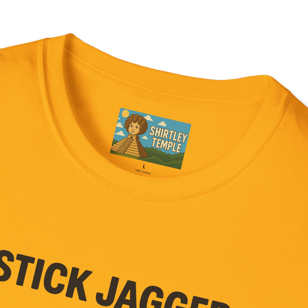 Stick Jagger Funny Shirt, Stick Figure Parody Wordplay T-Shirt, Pun Mashup Tee, Humorous Graphic Top, Sarcastic Slogan Clothing