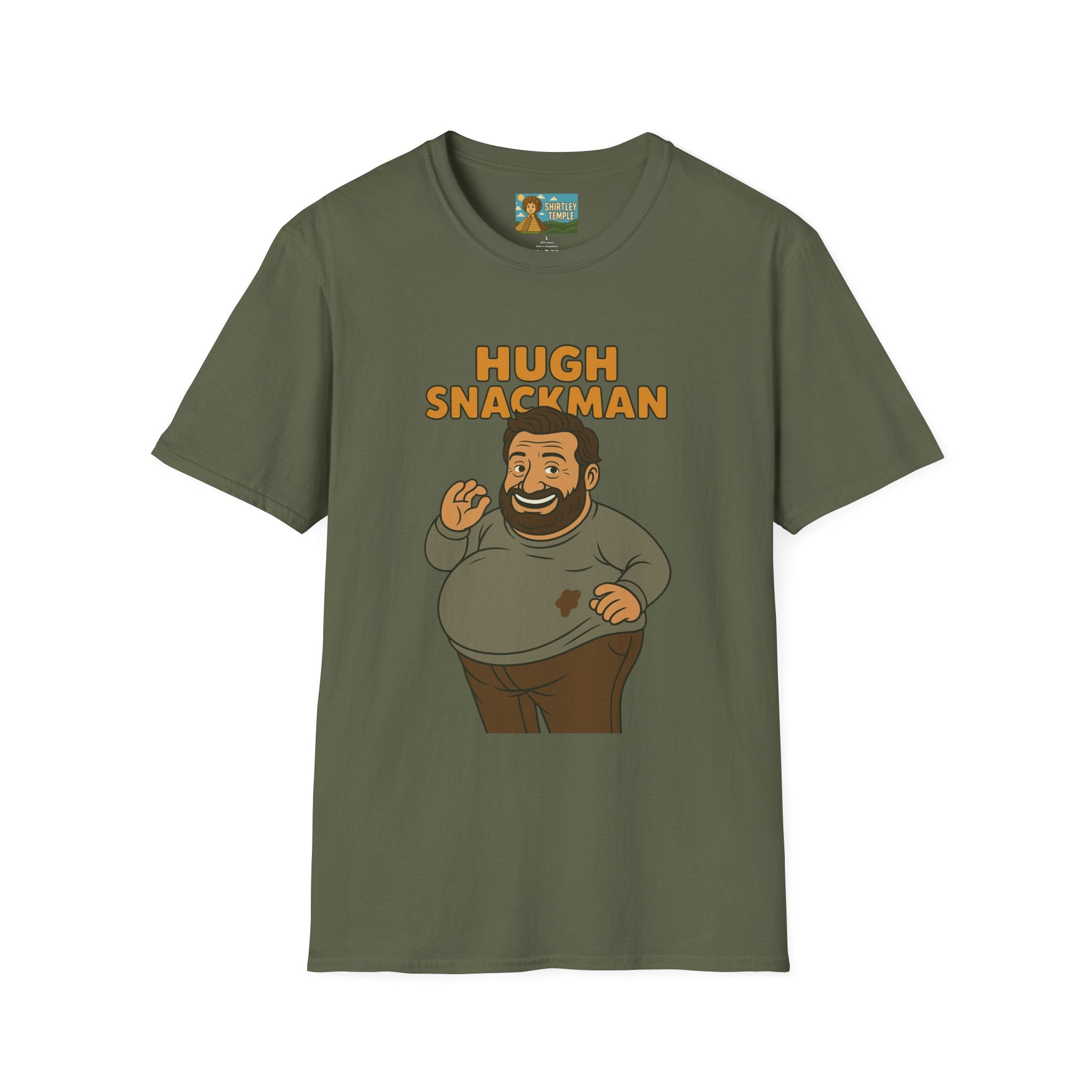 Hugh Snackman Funny Shirt, Hugh Jackman Parody Tee, Comedy Tribute Apparel, Unisex Softstyle T-Shirt