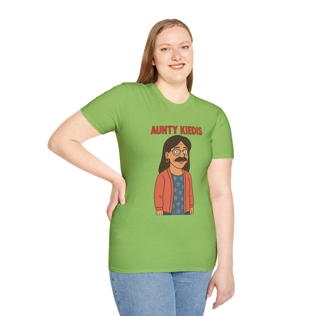 Aunty Kiedis funny wordplay Anthony Kiedis from Red Hot Chili Peppers reimagined as someone's beloved aunt.