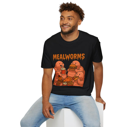 Mealworms Funny Shirt, Fat Earthworms Parody Tee, Wordplay Pun, Comedy Gift Apparel, Meal Lovers, Worm Fans, Hilarious