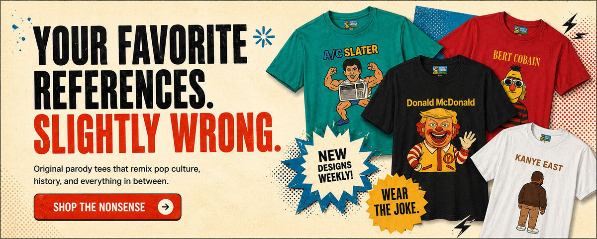 Shirtley Temple parody apparel